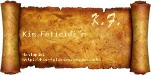 Kis Felicián névjegykártya